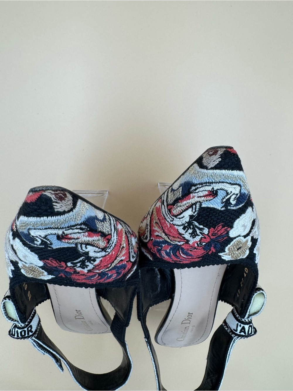 Christian Dior J’Adior Embroidered Floral Slingback Heels Pumps EU 41 - Picture 15 of 17